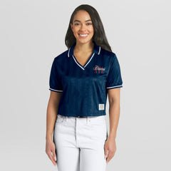 Atlanta Braves WEAR by Erin Andrews Women's Cropped Polo Online