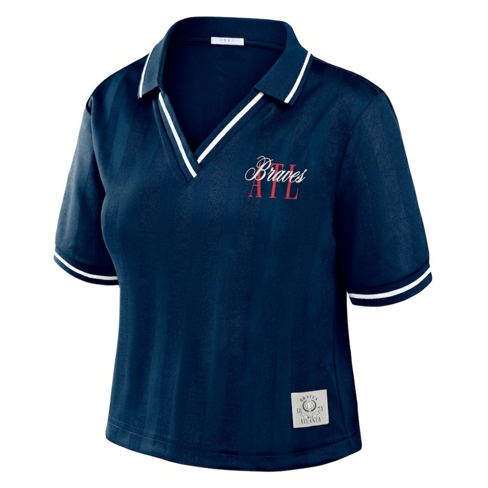 Atlanta Braves WEAR by Erin Andrews Women's Cropped Polo Online