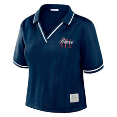 Atlanta Braves WEAR by Erin Andrews Women's Cropped Polo Online