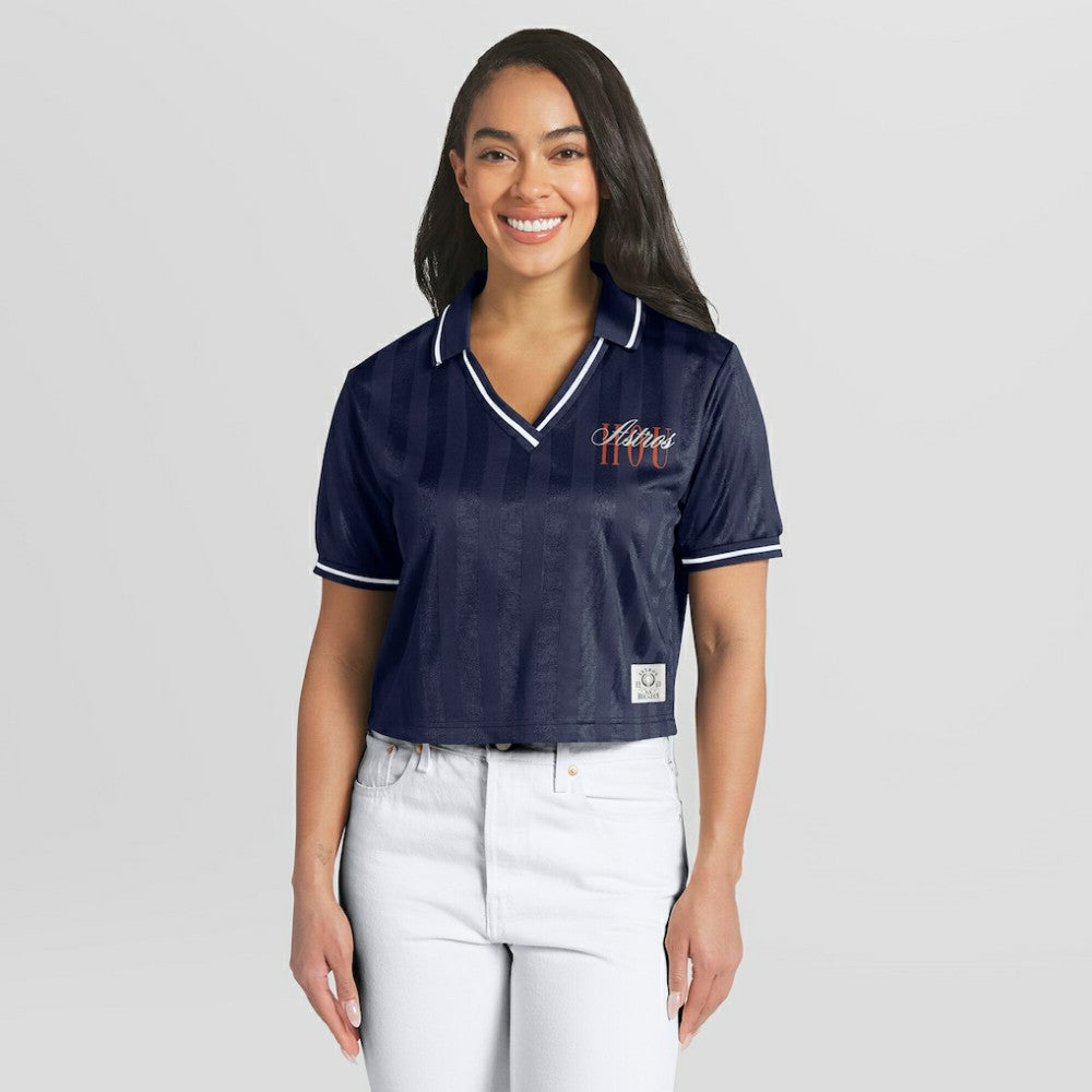 Houston Astros WEAR by Erin Andrews Women's Cropped Polo for sale