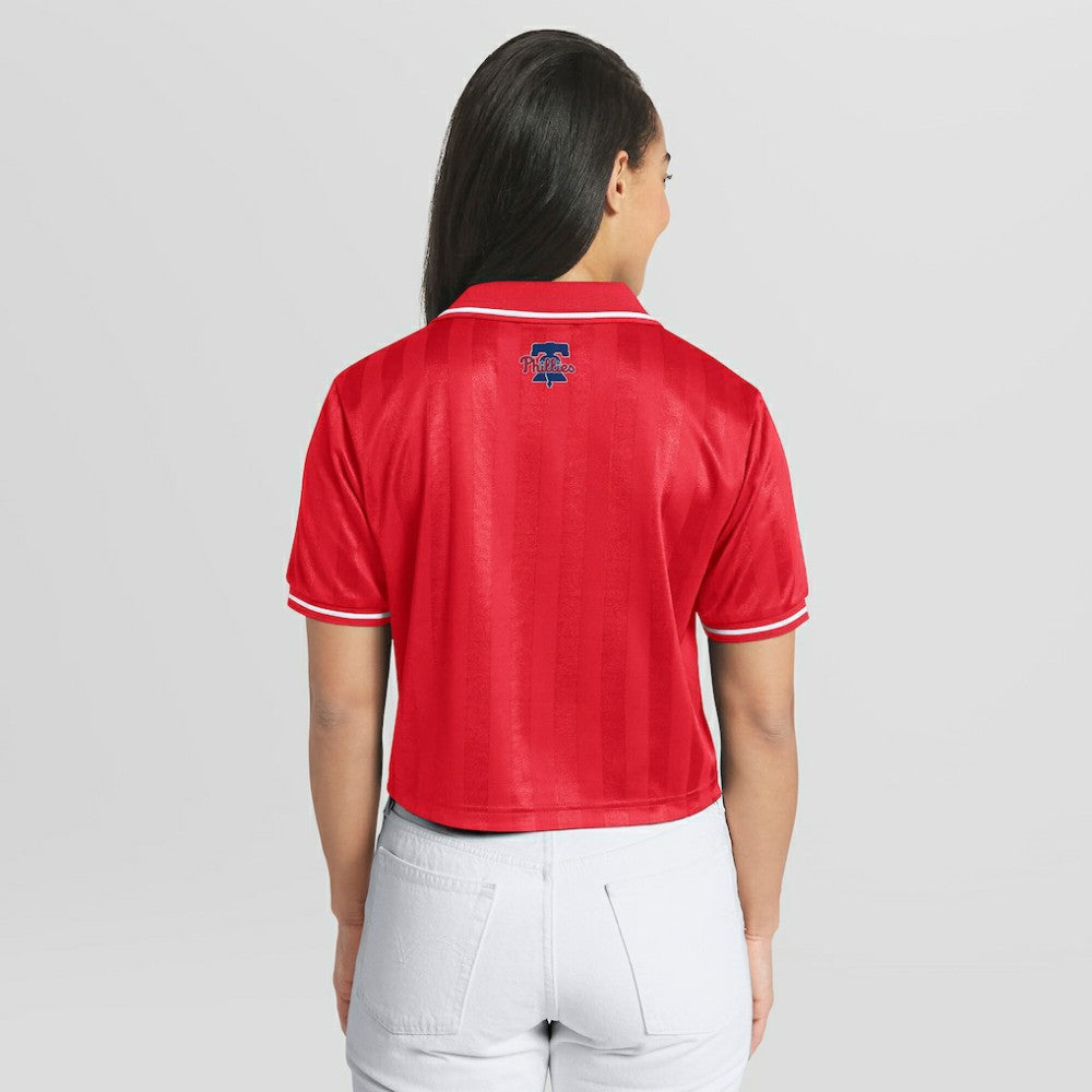 Philadelphia Phillies WEAR by Erin Andrews Women's Cropped Polo Sale