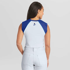 Kansas City Royals WEAR by Erin Andrews Women's Cooperstown Cropped Raglan Tank Top On Sale