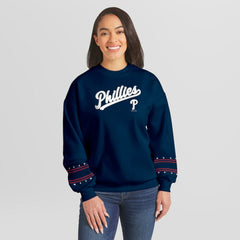 Philadelphia Phillies WEAR by Erin Andrews Women's Americana Heavyweight Fleece Sweatshirt for sale