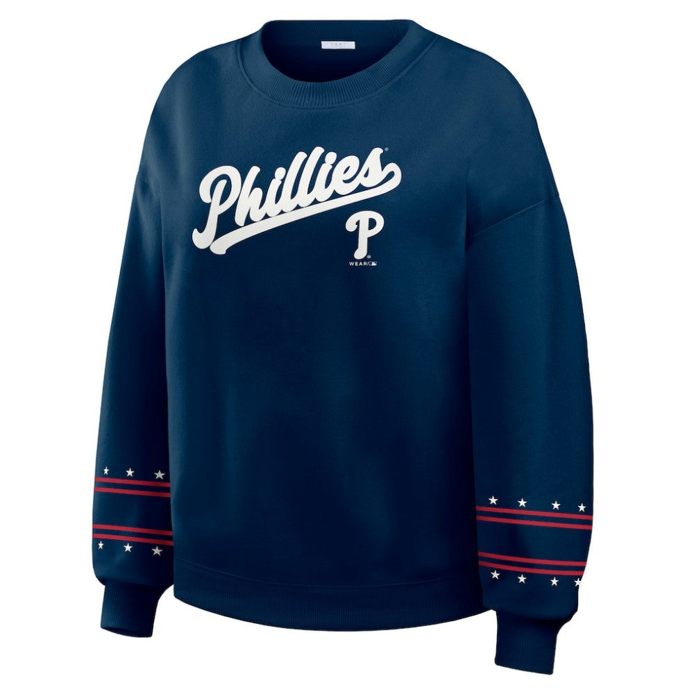 Philadelphia Phillies WEAR by Erin Andrews Women's Americana Heavyweight Fleece Sweatshirt for sale