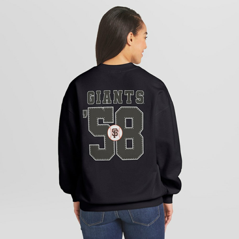 San Francisco Giants WEAR by Erin Andrews Women's Heavyweight Crew Neck Sweatshirt On Sale