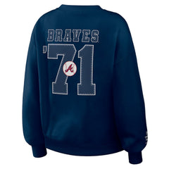Atlanta Braves WEAR by Erin Andrews Women's Heavyweight Crew Neck Sweatshirt On Sale