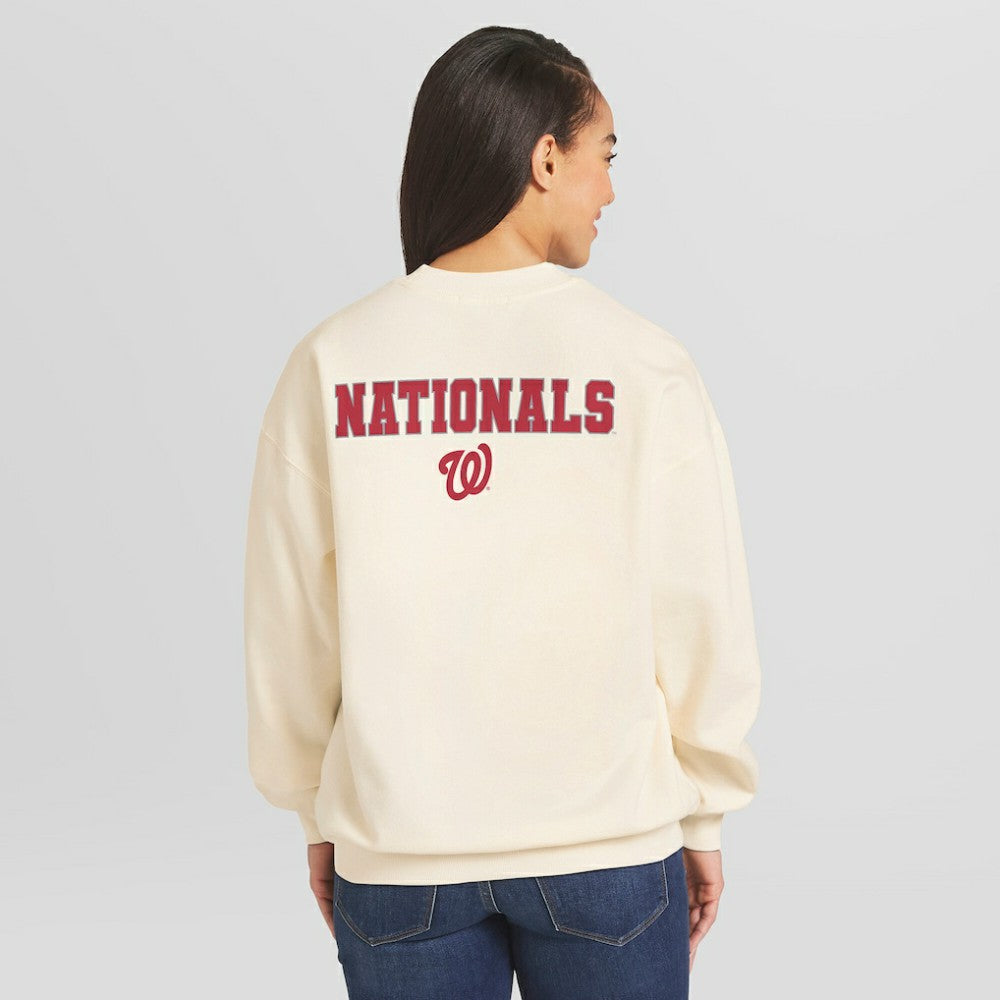 Washington Nationals WEAR by Erin Andrews Women's Heavyweight Crew Neck Sweatshirt discount