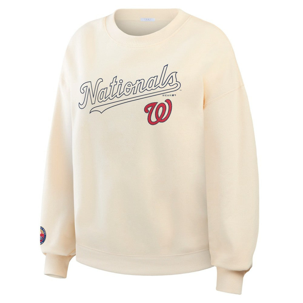 Washington Nationals WEAR by Erin Andrews Women's Heavyweight Crew Neck Sweatshirt discount