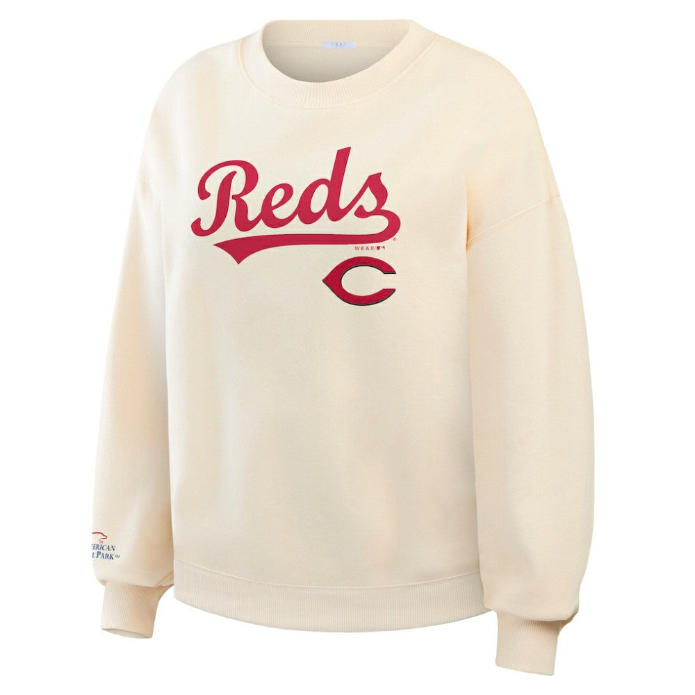 Cincinnati Reds WEAR by Erin Andrews Women's Heavyweight Crew Neck Sweatshirt Clearance