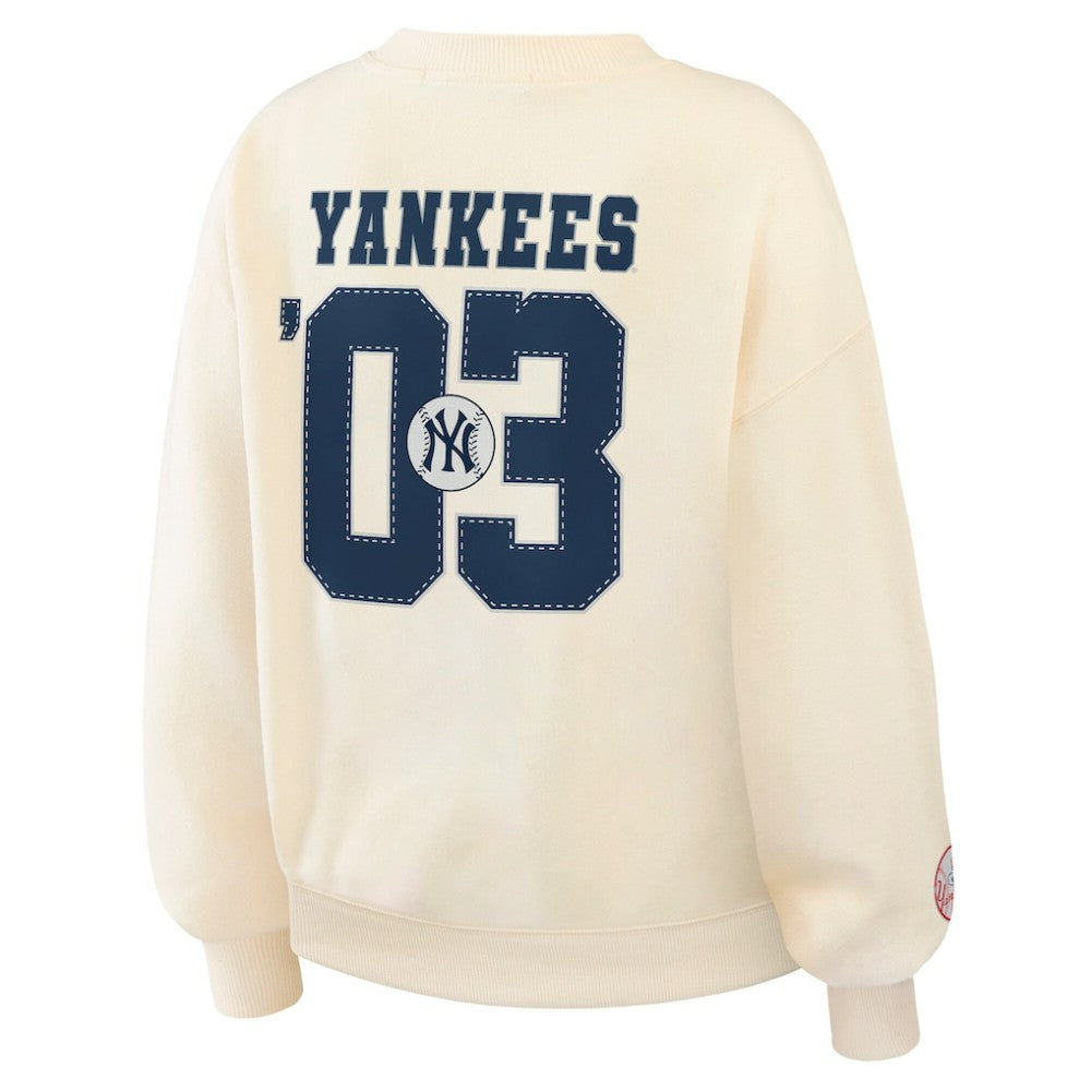 New York Yankees WEAR by Erin Andrews Women's Heavyweight Crew Neck Sweatshirt Sale
