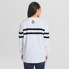Baltimore Orioles WEAR by Erin Andrews Women's Oversized Long Sleeve Striped T-Shirt for sale