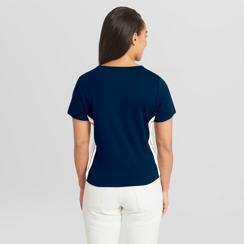 Detroit Tigers WEAR by Erin Andrews Women's Notch Neck Cropped T-Shirt Near Me