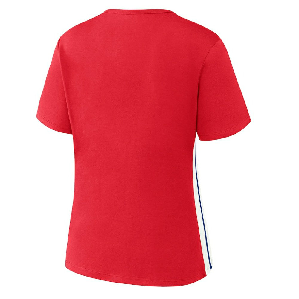 Philadelphia Phillies WEAR by Erin Andrews Women's Notch Neck Cropped T-Shirt Sale