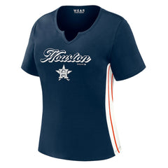 Houston Astros WEAR by Erin Andrews Women's Notch Neck Cropped T-Shirt discount