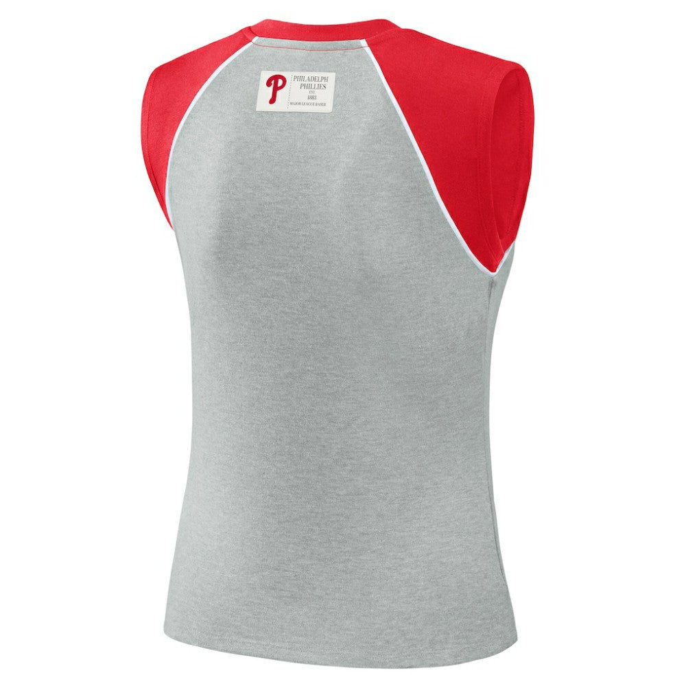 Philadelphia Phillies WEAR by Erin Andrews Women's Cropped Raglan Tank Top Online