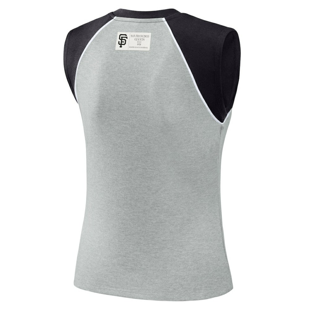 San Francisco Giants WEAR by Erin Andrews Women's Cropped Raglan Tank Top Clearance