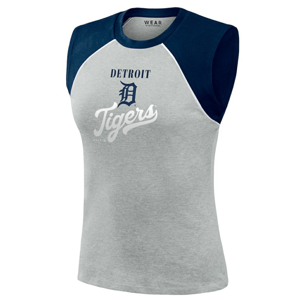 Detroit Tigers WEAR by Erin Andrews Women's Cropped Raglan Tank Top Online