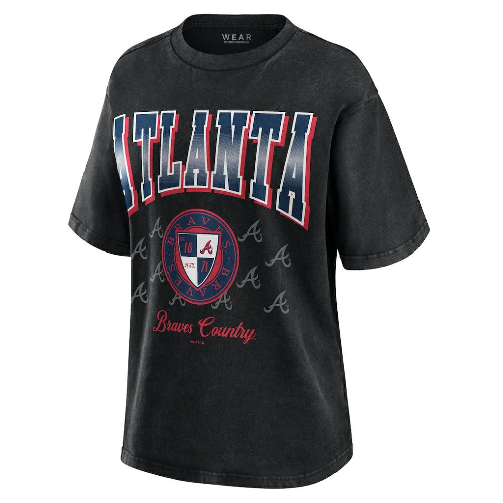 Atlanta Braves WEAR by Erin Andrews Women's Oversized Boyfriend T-Shirt discount