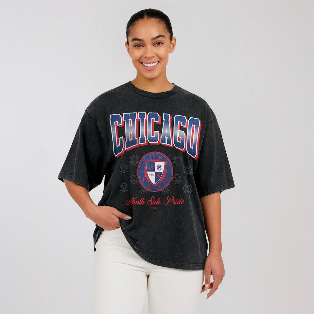Chicago Cubs WEAR by Erin Andrews Women's Oversized Boyfriend T-Shirt Near Me