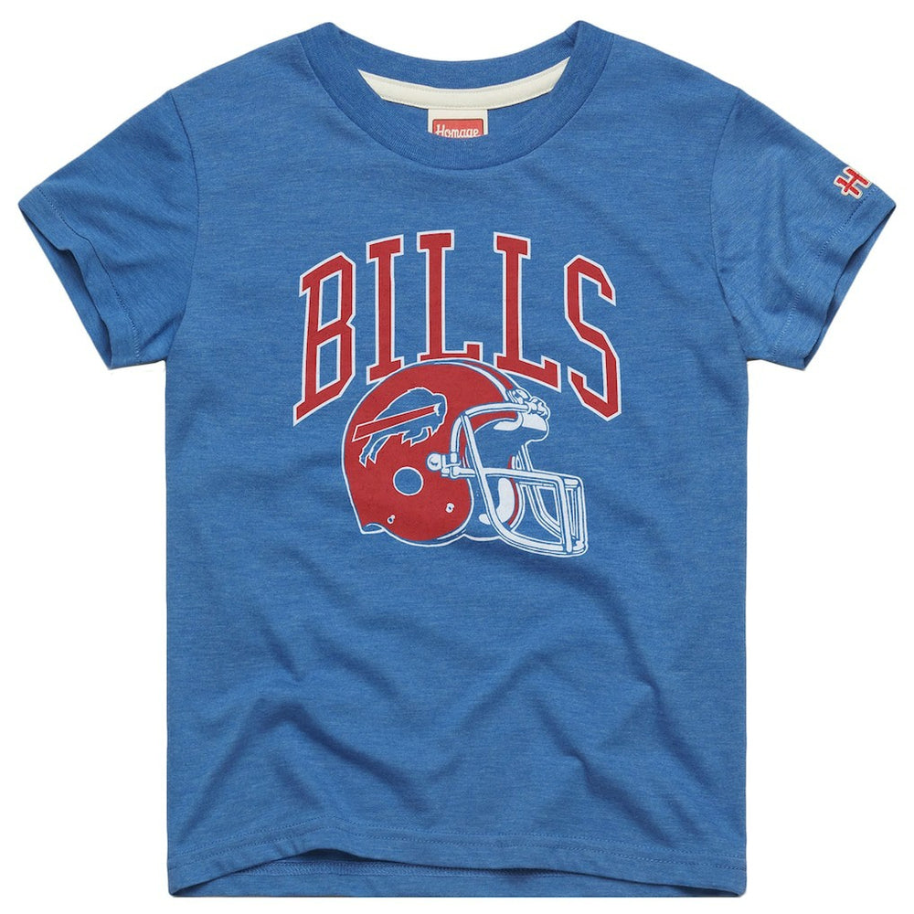 Buffalo Bills Homage Youth Helmet Retro Tri-Blend T-Shirt Royal - NFL