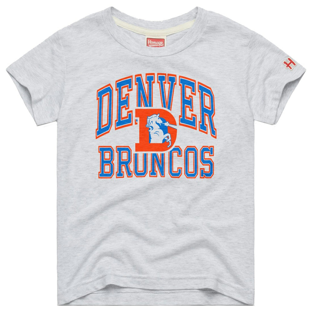 Denver Broncos Homage Youth Arch Tri-Blend T-Shirt Gray - NFL
