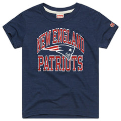 New England Patriots Homage Youth Arch Tri-Blend T-Shirt Navy - NFL