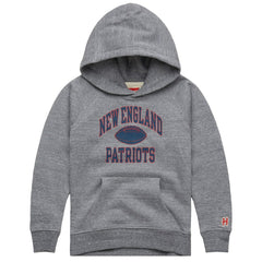 New England Patriots Homage Youth Gridiron Tri-Blend Hoodie Gray - NFL