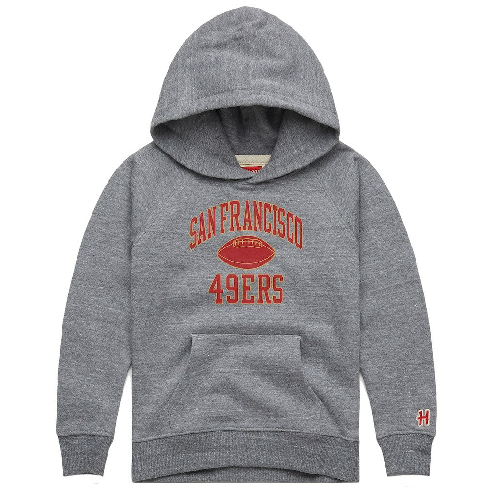 San Francisco 49ers Homage Youth Gridiron Tri-Blend Hoodie Gray - NFL