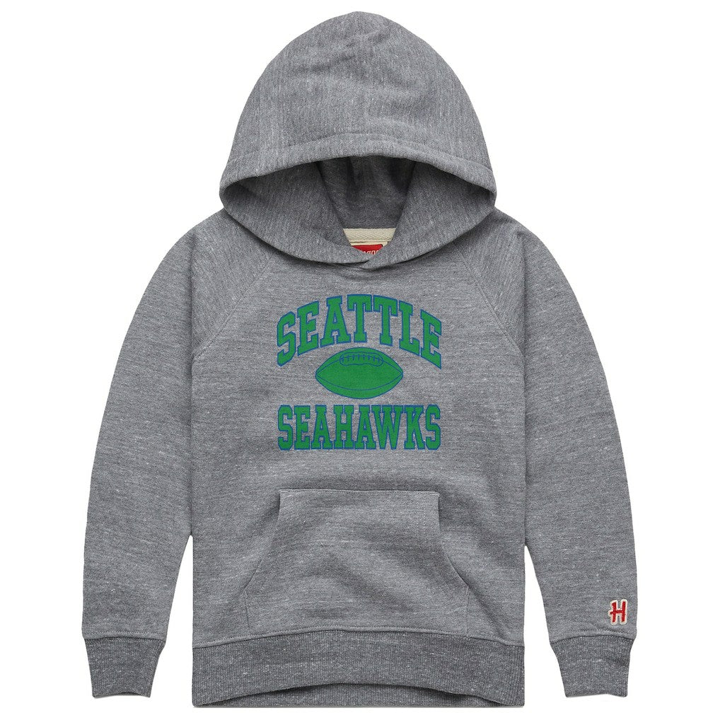 Seattle Seahawks Homage Youth Gridiron Tri-Blend Hoodie Gray - NFL