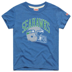 Seattle Seahawks Homage Youth Retro Helmet Tri-Blend T-Shirt Royal - NFL