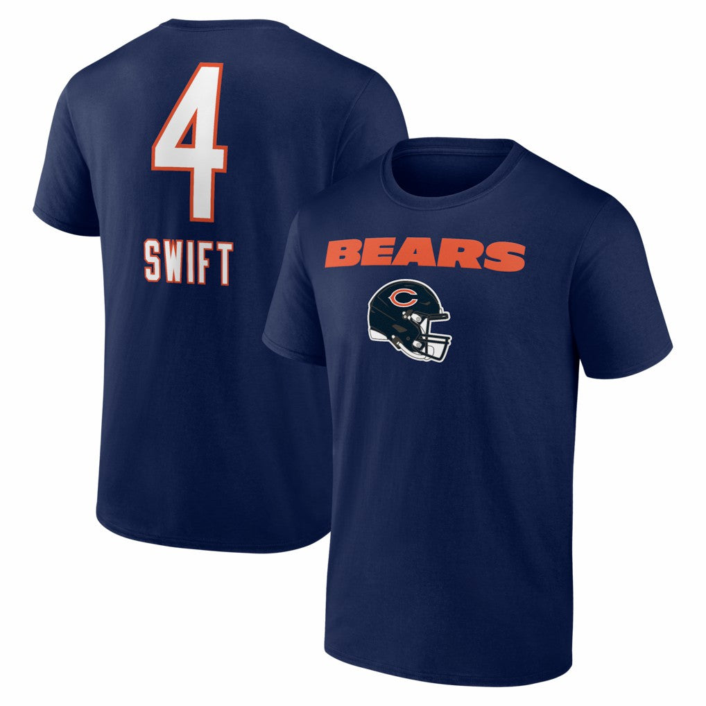 D'Andre Swift Chicago Bears Team Wordmark T-Shirt Navy - NFL