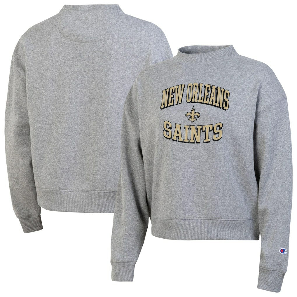 New Orleans Saints Champion Women's Triumph Tri-Blend Sweatshirt Gray - NFL