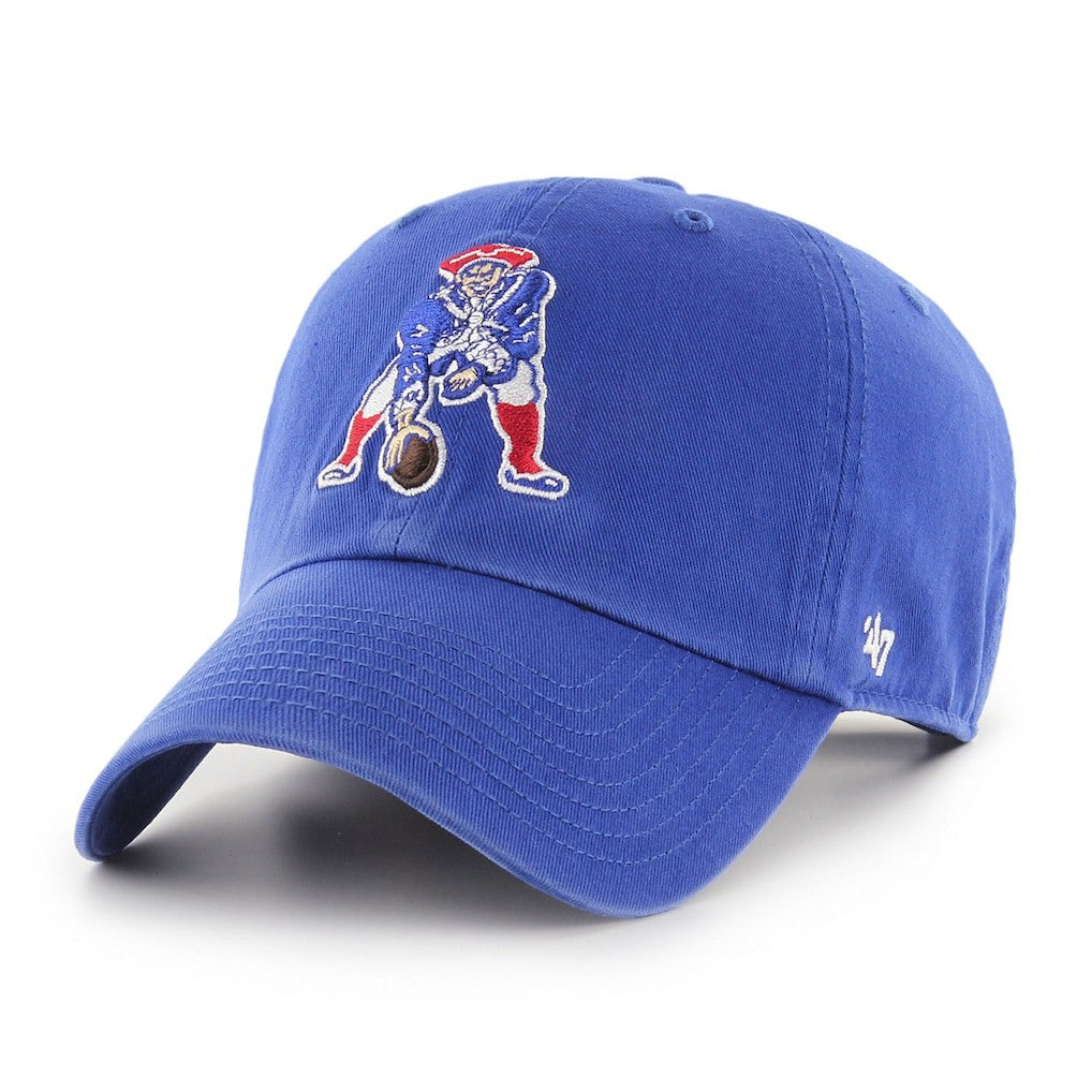 New England Patriots '47 Throwback Clean Up Adjustable Hat Royal - 47 brand