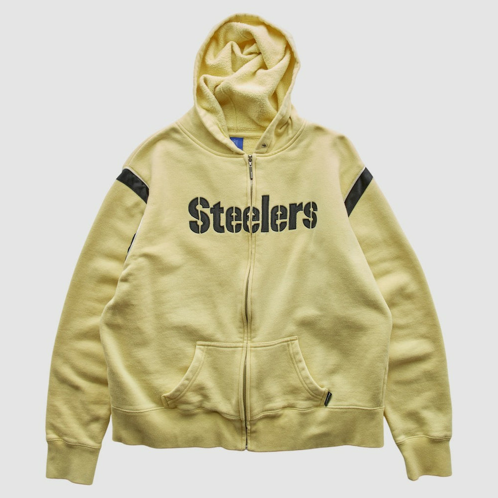 Pittsburgh Steelers Reebok 2000s Hooded Full Zip Sweatshirt Yellow Vintage - Fanatics