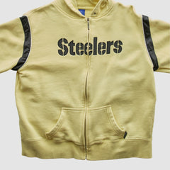 Pittsburgh Steelers Reebok 2000s Hooded Full Zip Sweatshirt Yellow Vintage - Fanatics