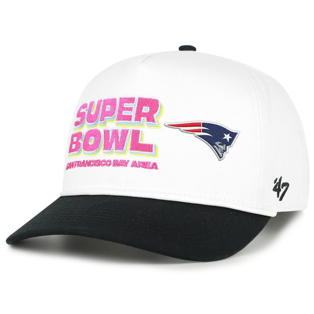 New England Patriots '47 Super Bowl LX Stacked Hitch Adjustable Hat White/Black - 47 brand