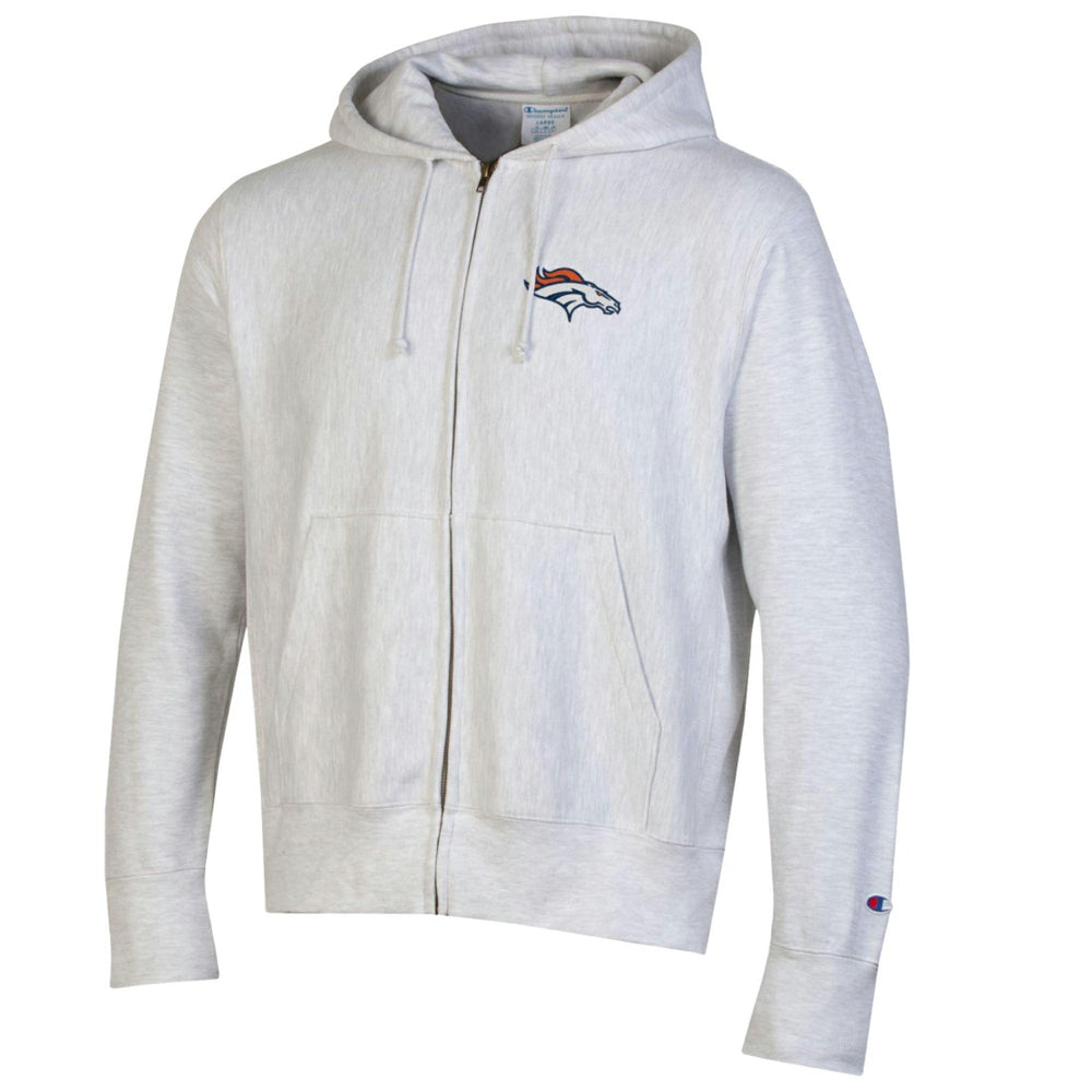 Denver Broncos Champion Reverse Weave Full-Zip Hoodie Gray - NFL