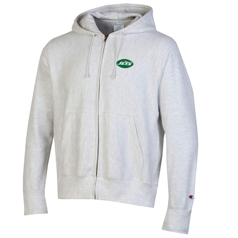 New York Jets Champion Reverse Weave Full-Zip Hoodie Gray - NFL