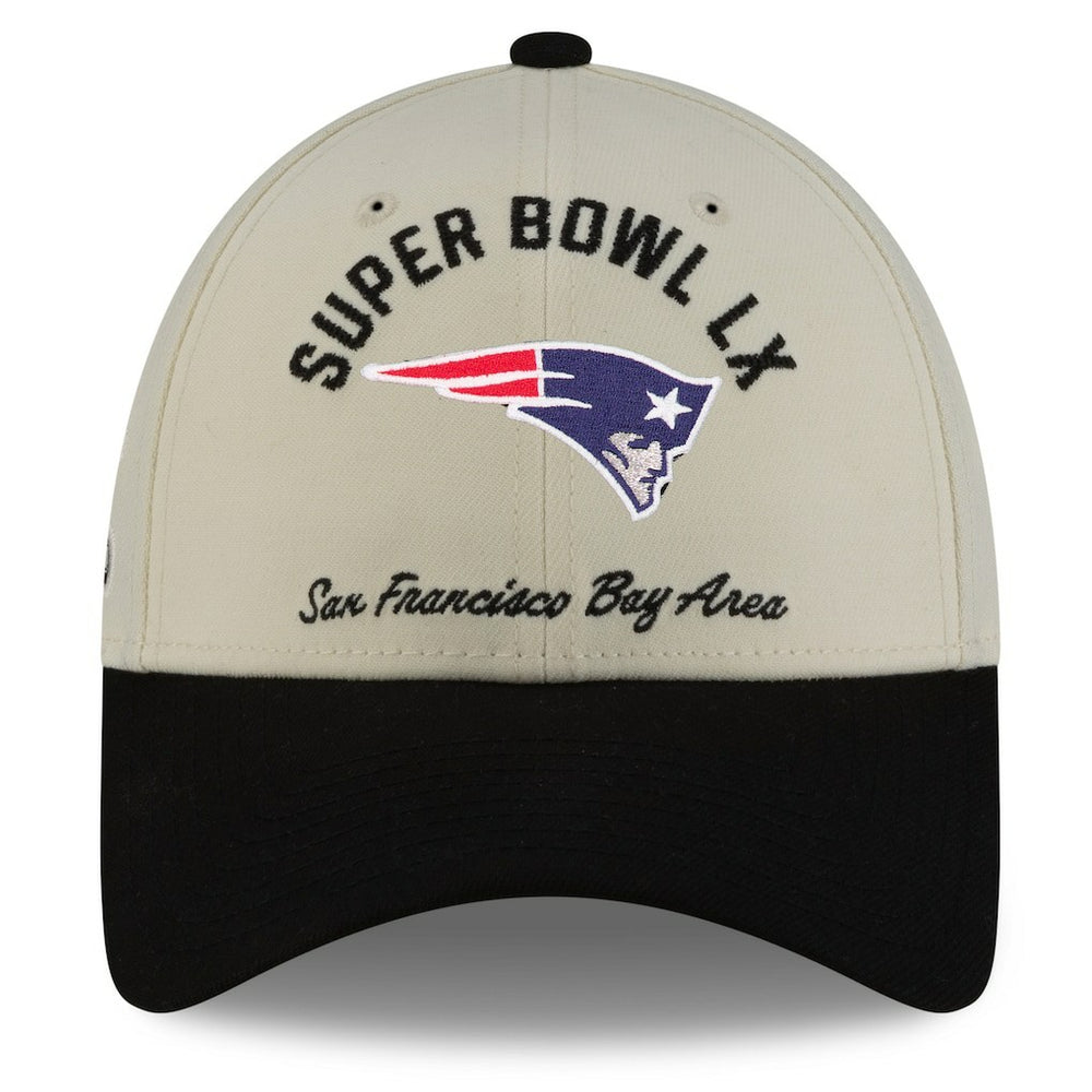 New England Patriots New Era Super Bowl LX 9FORTY Adjustable Hat Cream/Black - NFL