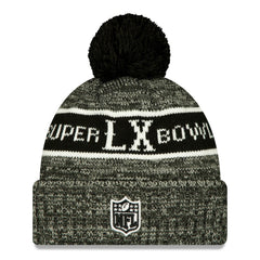 New England Patriots New Era Super Bowl LX Cuffed Knit Hat with Pom Black - NFL