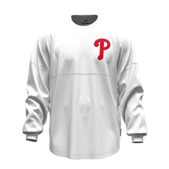 Philadelphia Phillies Fanatics Women's Baseball Stitch Spirit Jersey Long Sleeve T-Shirt Clearance