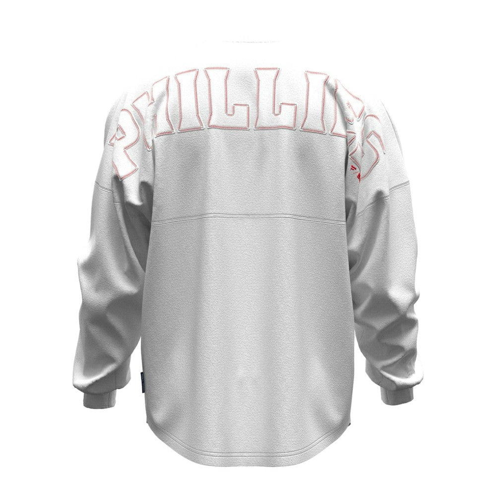 Philadelphia Phillies Fanatics Women's Baseball Stitch Spirit Jersey Long Sleeve T-Shirt Clearance
