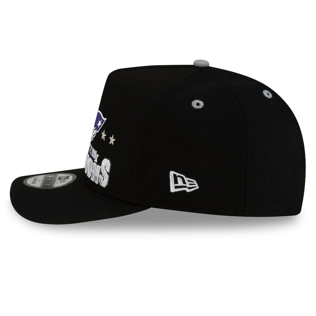 New England Patriots New Era 2025 AFC Champions Locker Room Trophy Collection A-Frame 9FIFTY Snapback Hat Black - NFL
