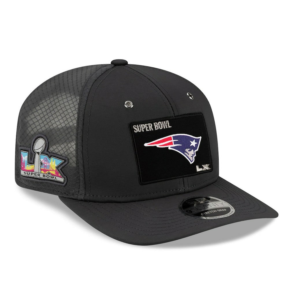 New England Patriots New Era Super Bowl LX Opening Night 9SEVENTY Adjustable Hat Charcoal - NFL
