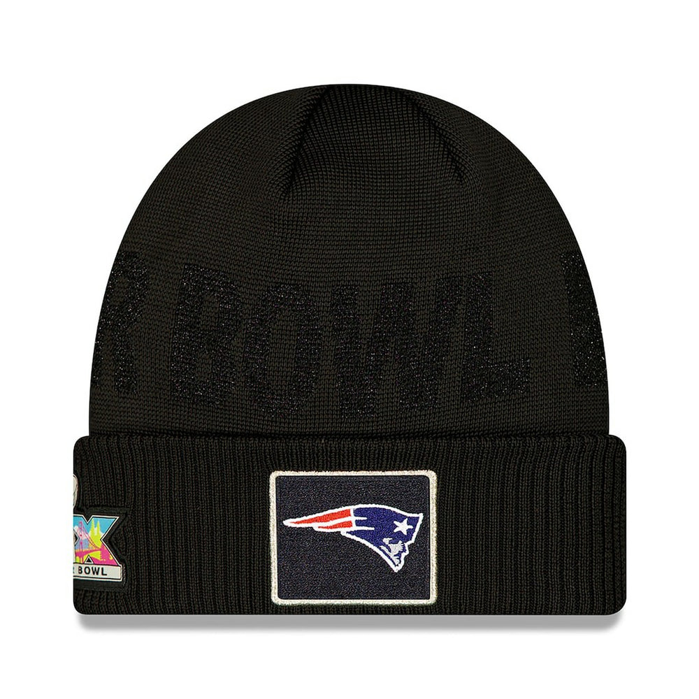 New England Patriots New Era Super Bowl LX Opening Night Cuffed Knit Hat Black - NFL