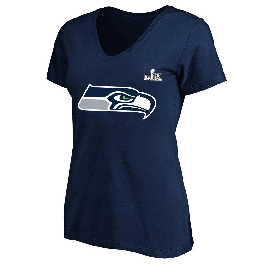 Jaxon Smith-Njigba Seattle Seahawks Women's Super Bowl LX Patch Plus Size Name & Number V-Neck T-Shirt College Navy - Fanatics
