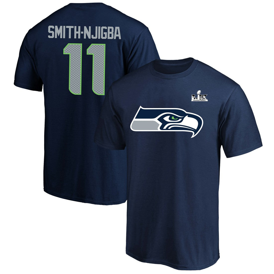 Jaxon Smith-Njigba Seattle Seahawks Super Bowl LX Patch Big & Tall Name & Number T-Shirt College Navy - Fanatics