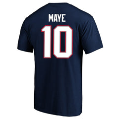 Drake Maye New England Patriots Super Bowl LX Patch Big & Tall Name & Number T-Shirt Navy - Fanatics