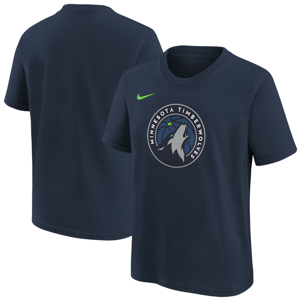 Nike - Minnesota Timberwolves Youth Team Essential Logo T-Shirt - Navy