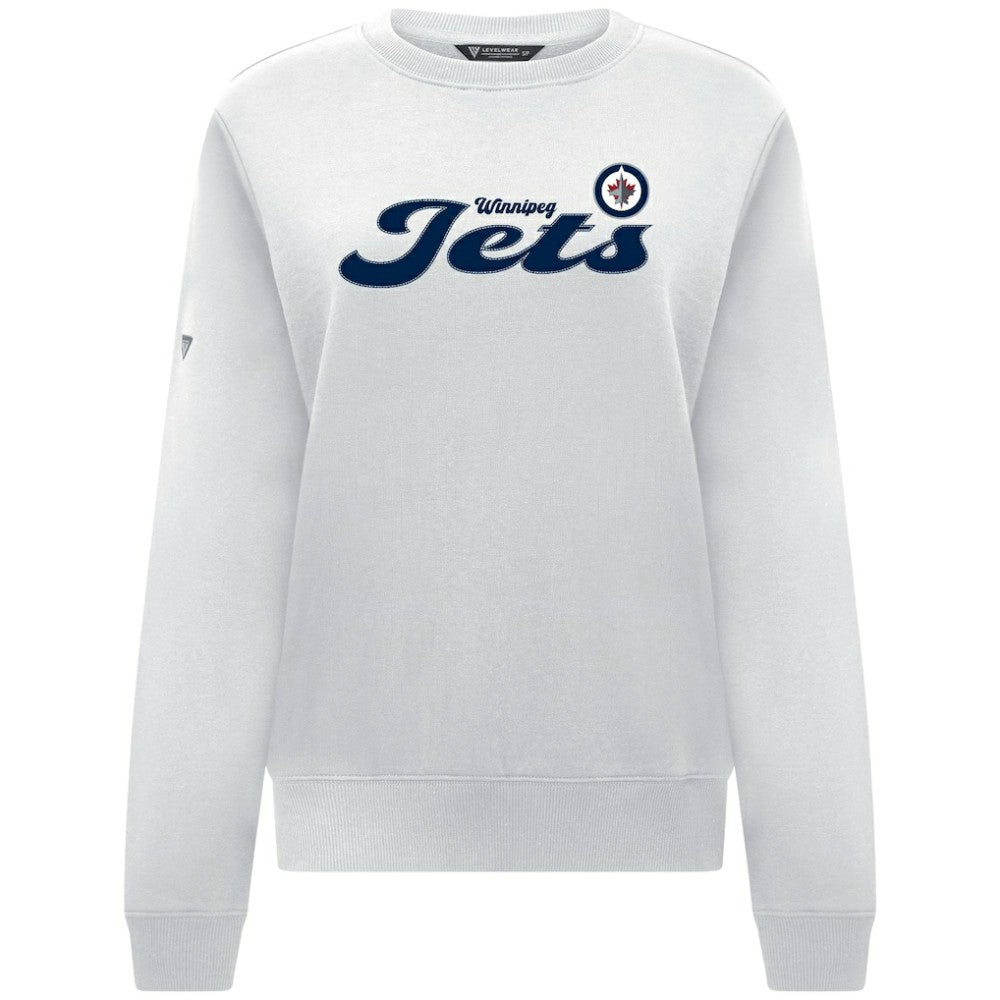 Winnipeg Jets - Levelwear Women's Yvette Big Script Tri-Blend Sweatshirt White